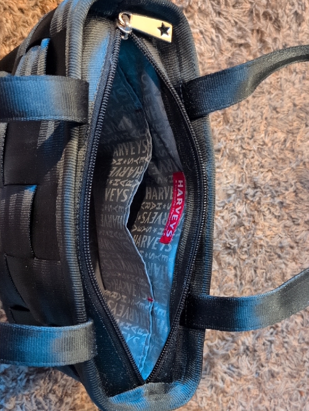 Harveys Black Woven Seatbelt Shoulder Bag - Picture 2 of 4